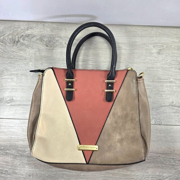 Steve Madden Color Block Purse Crossbody Handbag Removable Strap All Season Zip - Picture 1 of 8